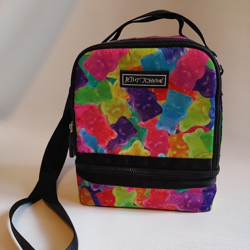 Betsey Johnson Gummy Bear Print Nylon Insulated Lunch Bag Like New Condition